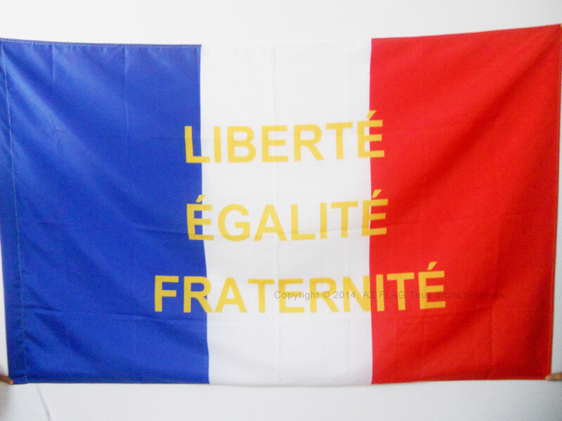 FRANCE LIBERTÉ EGALITÉ FRATERNITÉ FLAG 3' x 5' for a pole - FRENCH LIBERTY FLAG