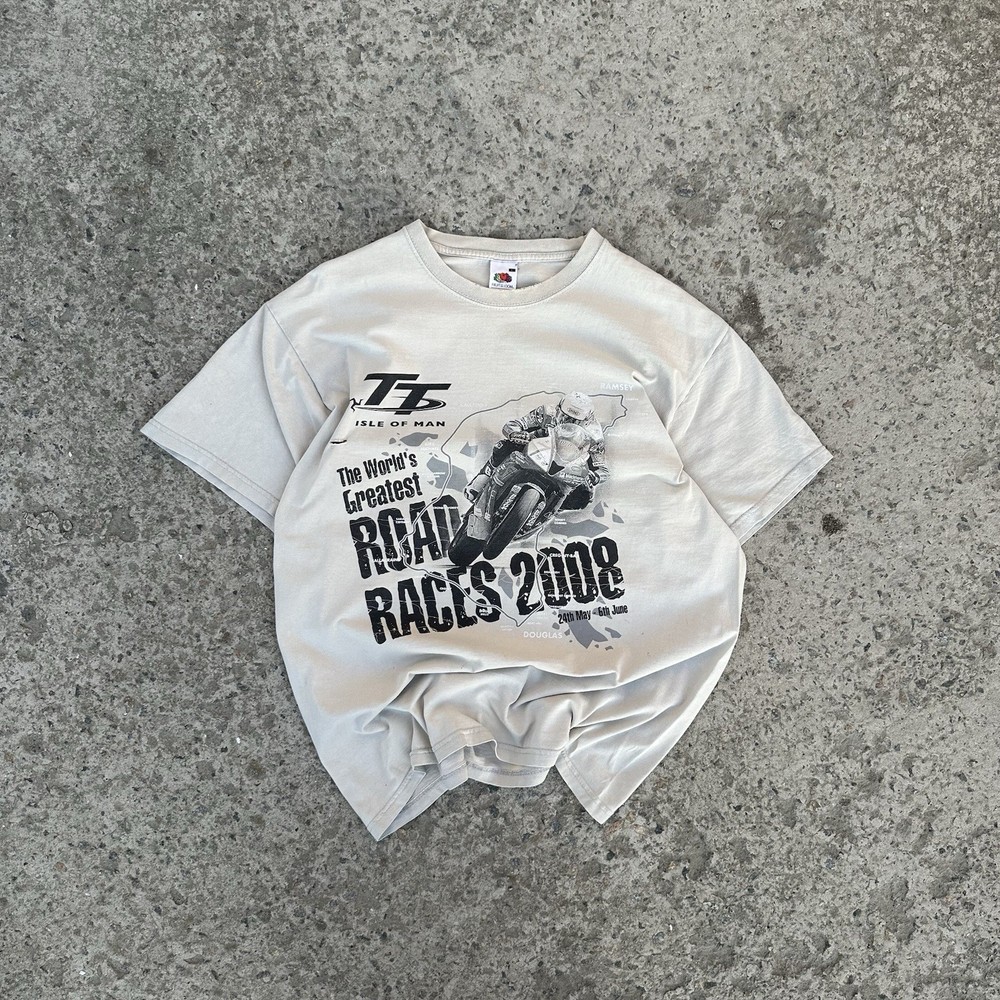 Vintage Isle of Man 2008 USA Moto T-shirt World's Greatest Road Riders