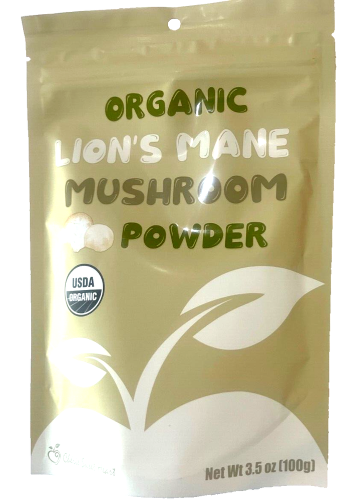 Organic Lion's Mane Mushroom Powder 3.5oz 100g by Cherie Sweet Heart USDA Certified