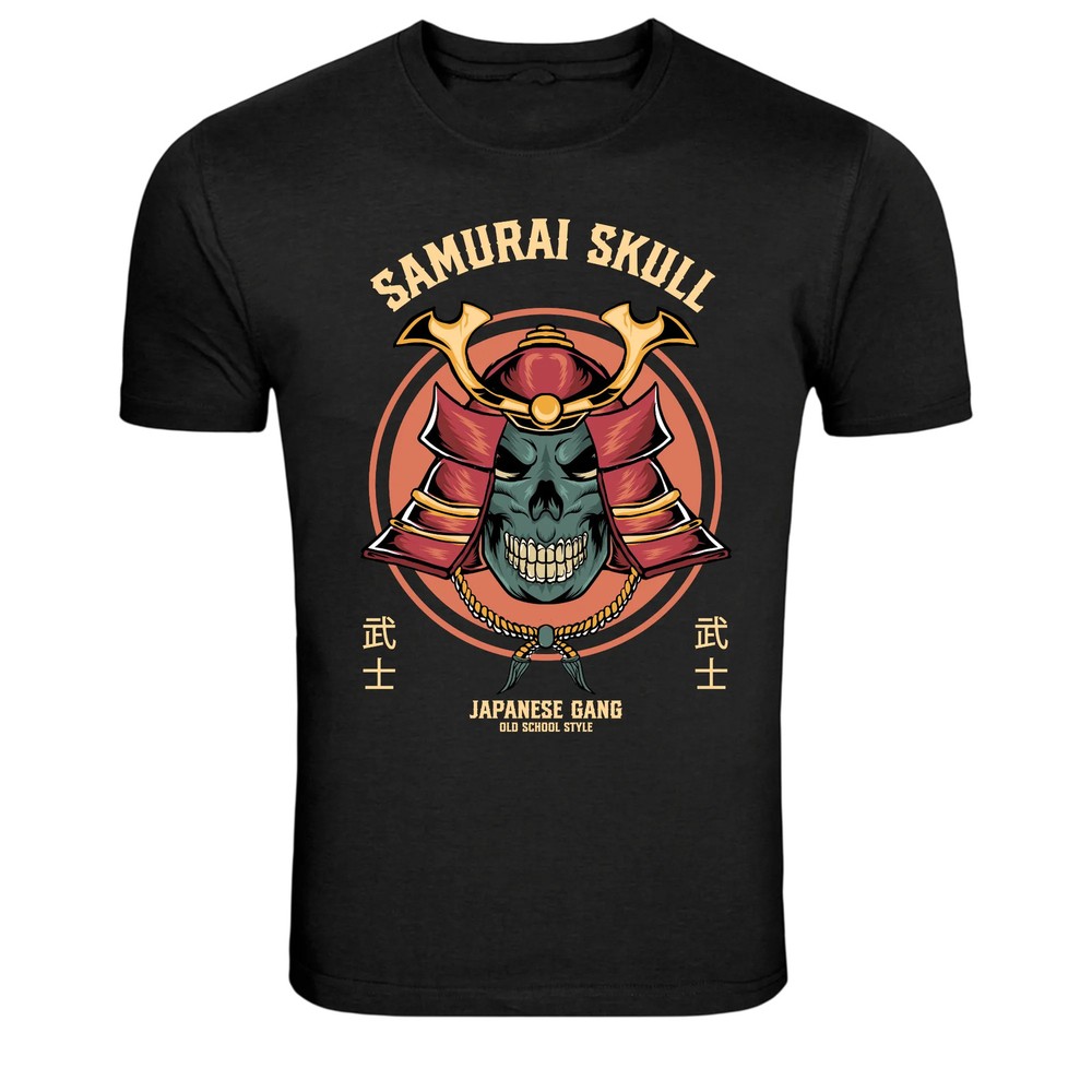 Samurai Skull Warrior Japanese Armor Graphic T-Shirt