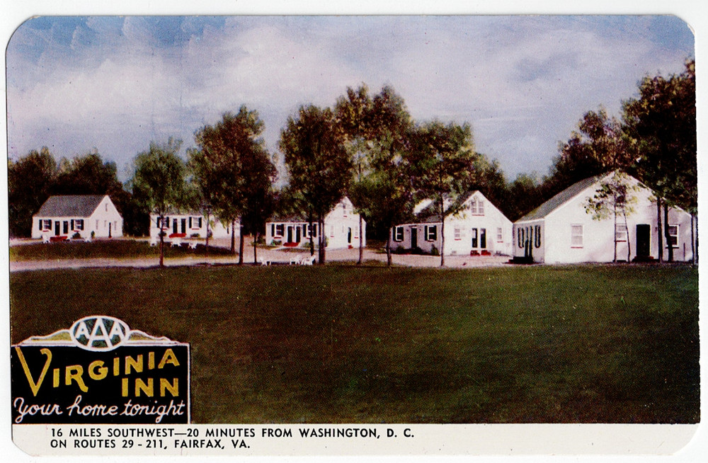 Virginia Inn Fairfax VA Duncan Hines Approved Tourist Cabins Vintage Postcard