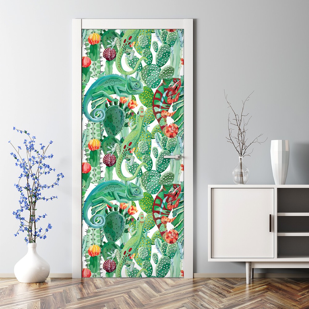 Exotic Chameleons Exotic Tropical Adhesive Door sticker Decal Decor Decal Decor