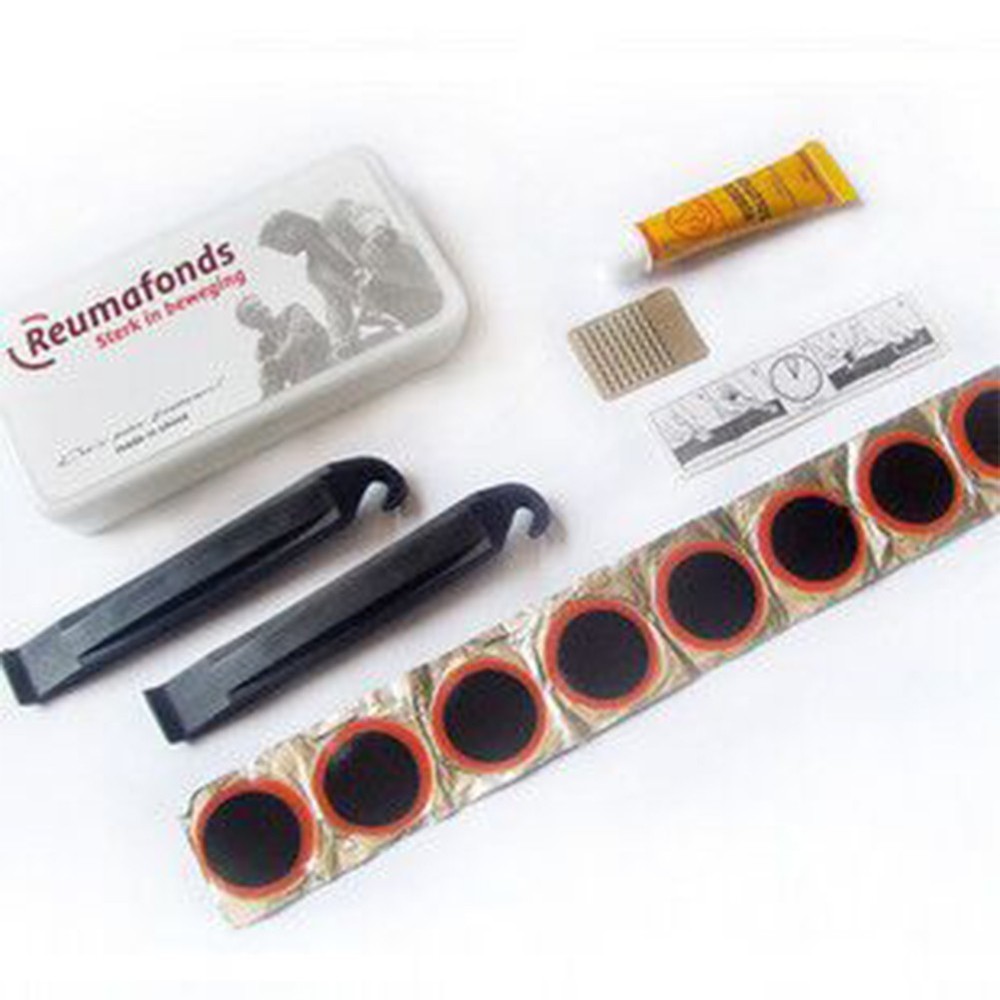 Lightweight Bike Tire Tube Repair Kit with Patching Tools and Glue