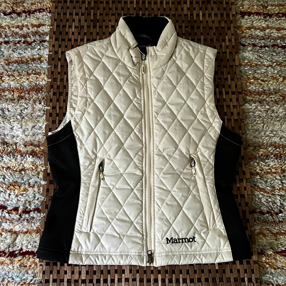 Marmot Ultralight Diamond Quilted Puffer Vest White Black Women's Size Small S