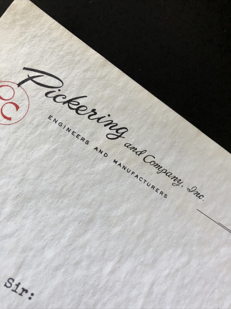 1956 Pickering Letterhead Oceanside NY Walter O Stanton Vintage Stationery