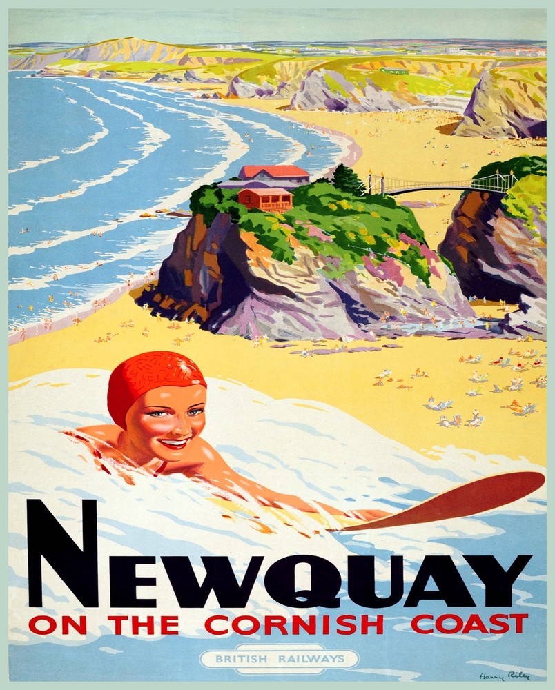 Decoration Poster.Home room art.Interior design.Newquay Beach resort.Travel.7259