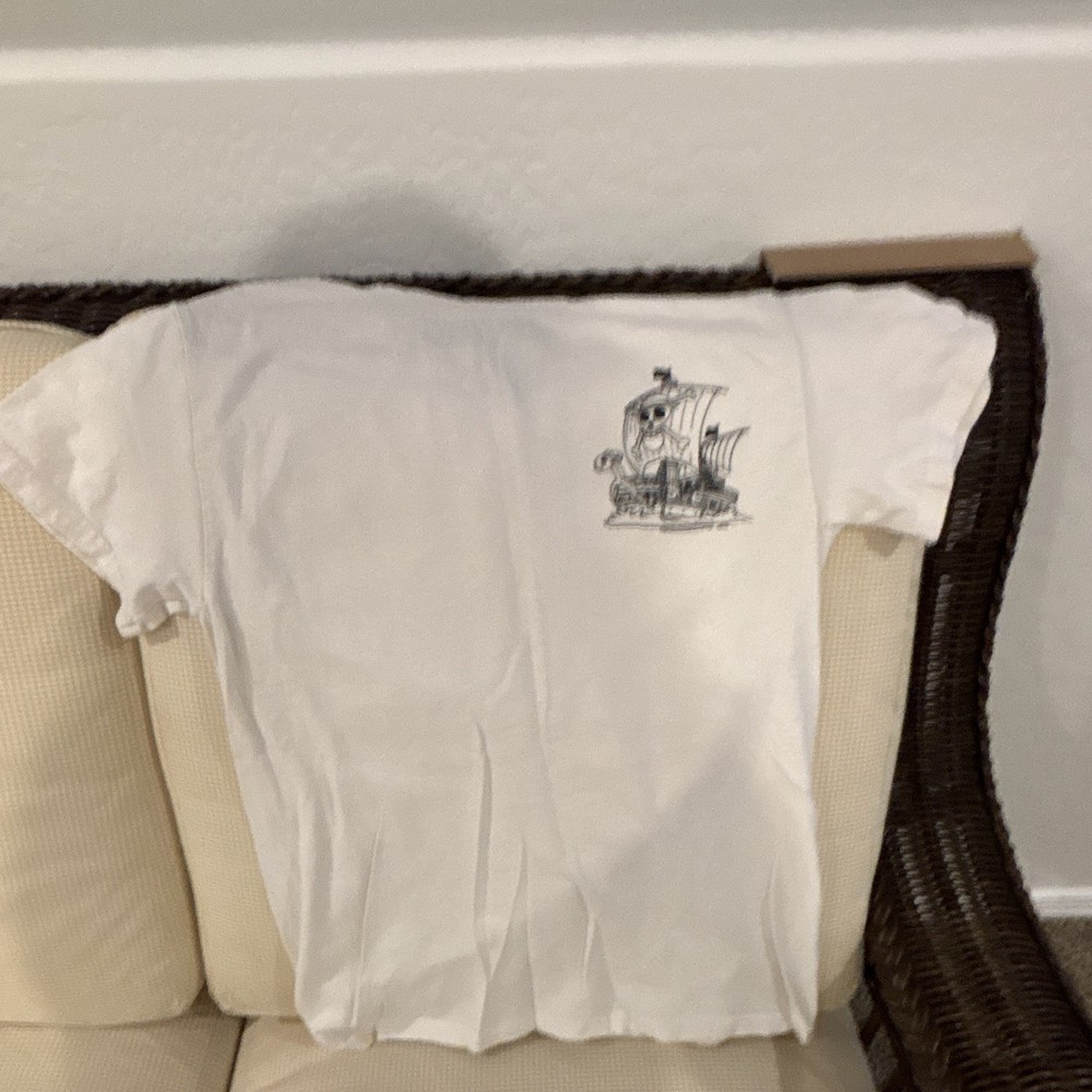 One Piece Monkey D. Luffy Graphic Print White Cotton Crew Neck T-Shirt Men S