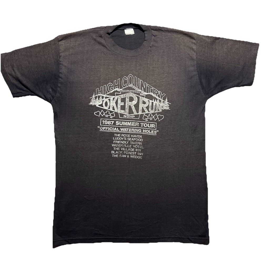 Vintage 1987 High Country Poker Run T Shirt Mens XL Fits L Biker USA