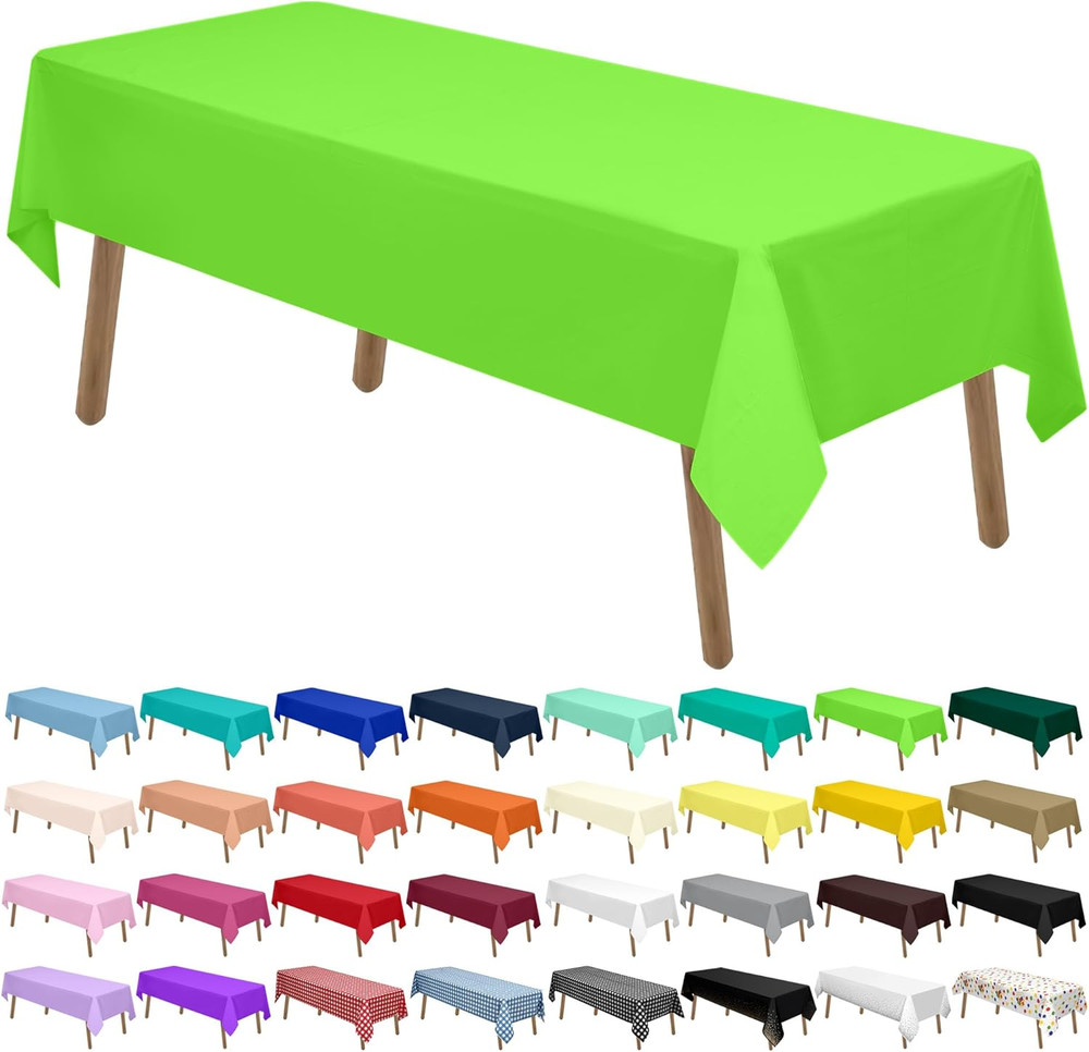 Lime Green Plastic Tablecloths 2 Pack Light Green Disposable Table Covers 54 X 1