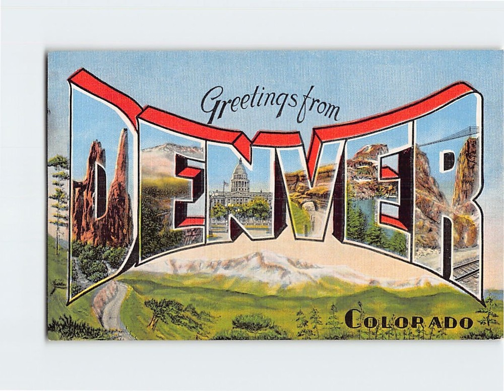 Postcard Scenes & Views Greetings from Denver Colorado USA