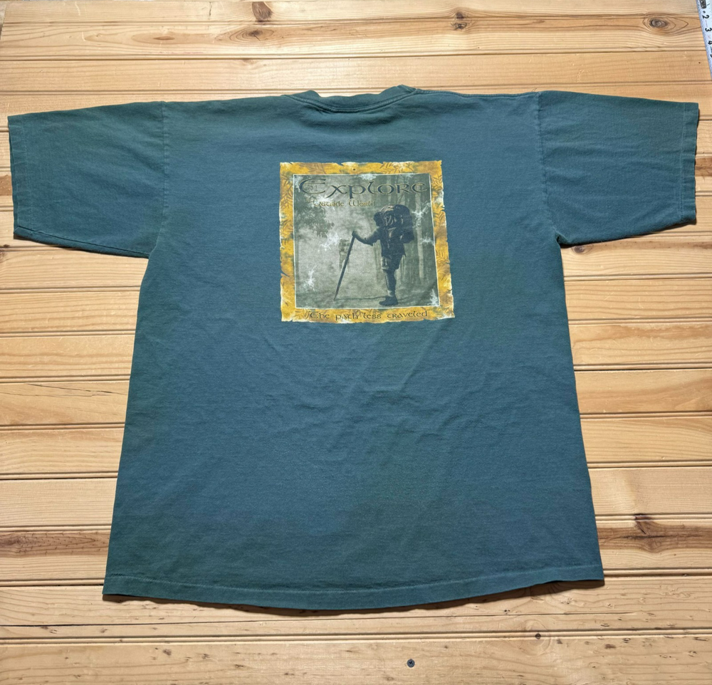 Vintage 90s Explore The World Chimney Rock Park North Carolina Hiking Shirt XL