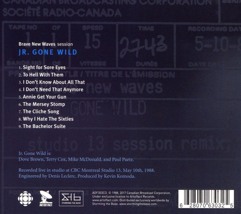 JR. GONE WILD BRAVE NEW WAVES SESSION NEW CD