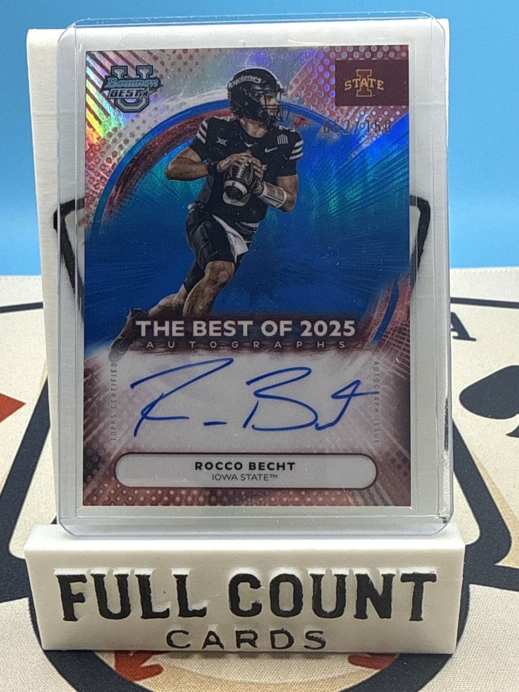 2025 Bowman Best U Rocco Becht Auto Blue /150 Iowa State QB Best of 2025 #BOA-RB
