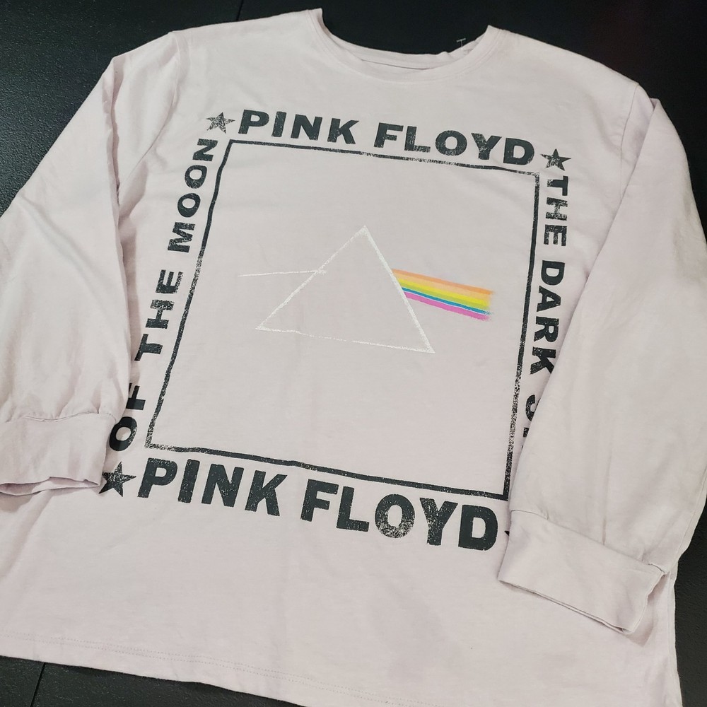 Pink Floyd Dark Side Of The Moon Long Sleeve Shirt Pink Size XL