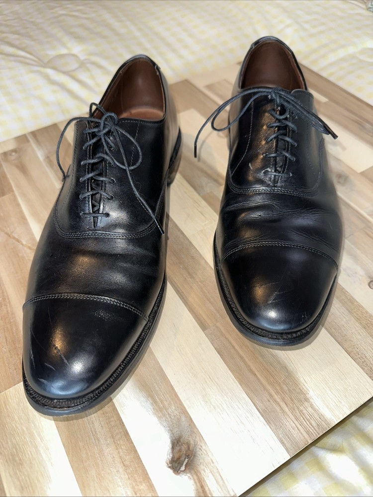 Allen Edmonds Park Avenue Shoes Mens Size 12 B Black Leather Cap Toe Oxford USA