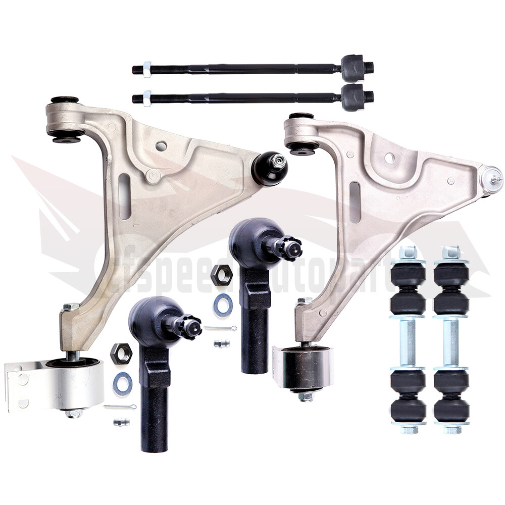 8x Front Lower Control Arms Tie Rods Sway Bars for Buick Lucerne Cadillac DTS