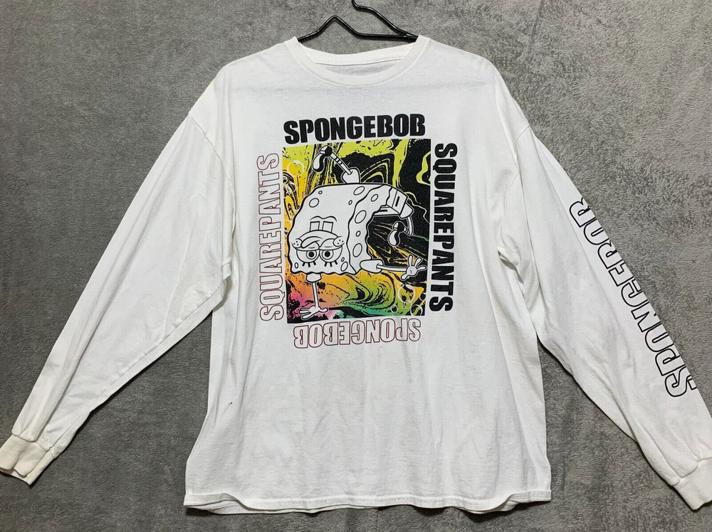 Nickelodeon SpongeBob Backflipping - Long Sleeve T Shirt Size XL Unisex Adult