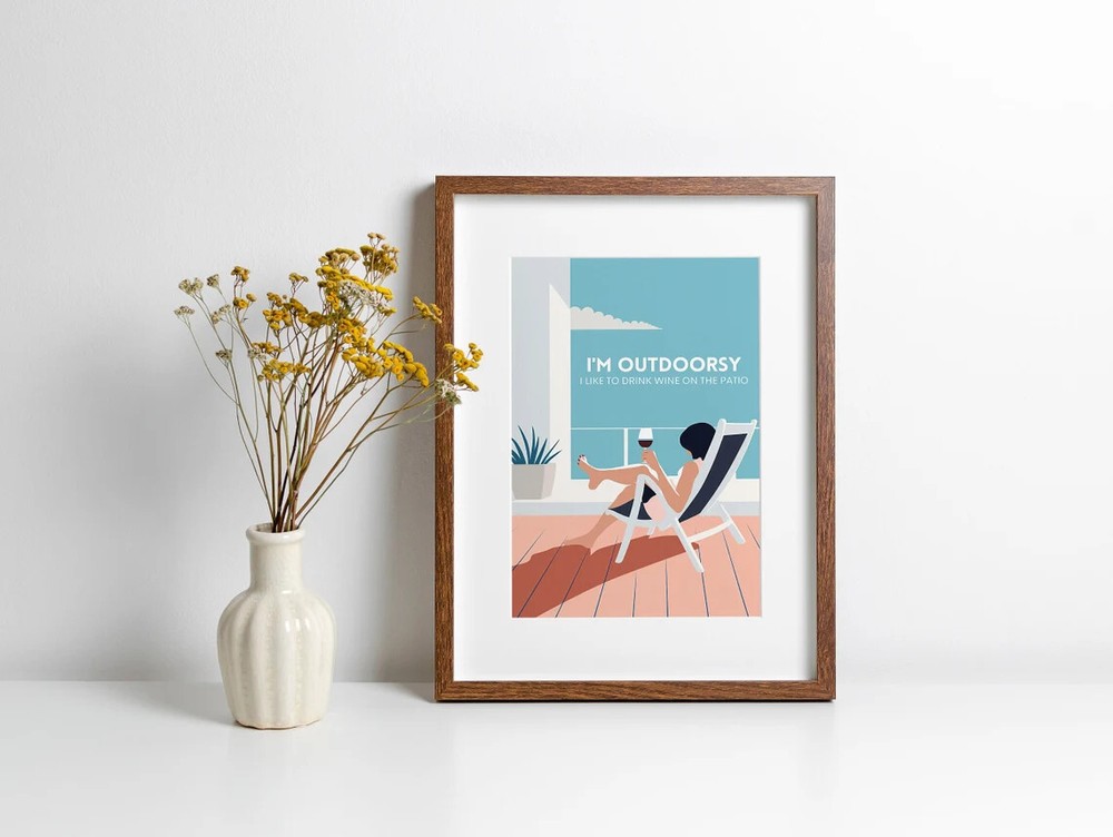 I'm Outdoorsy Funny Bar Cart Poster Premium Quality Choose your Size