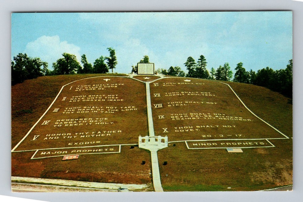 Murphy, NC-North Carolina, Fields of Wood Ten Commandments Hill Vintage Postcard