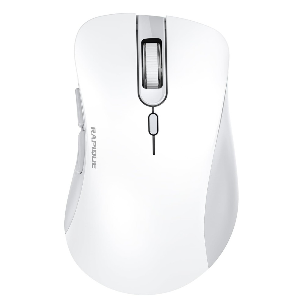 Sleek Wireless Mouse with Dual Bluetooth & USB 2.4GHz, Ergonomic Comfort Design, Silent Clicks