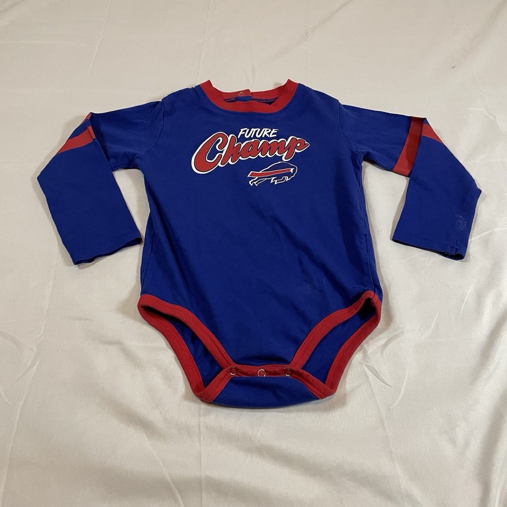 Buffalo Bills Royal/Red Little Kicker Long Sleeve Bodysuit Infant Size 24m