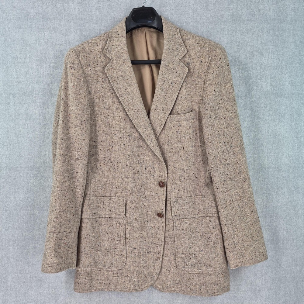 Vintage Levi Strauss Mens* 42L Tailored Classics Sport Coat Beige Wool Tweed
