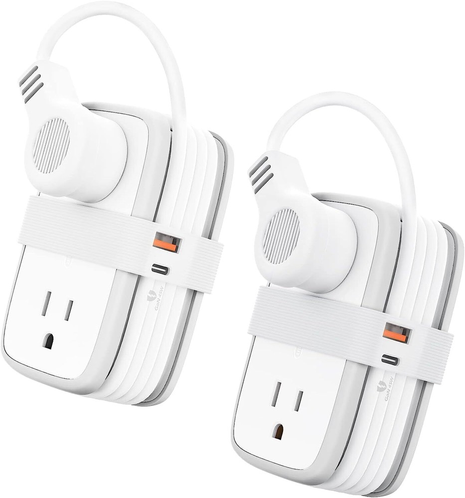 2 Pack Travel Power Strip, Cruise Ship Essentials with 4 Outlets 2 USB 4ft Cord
