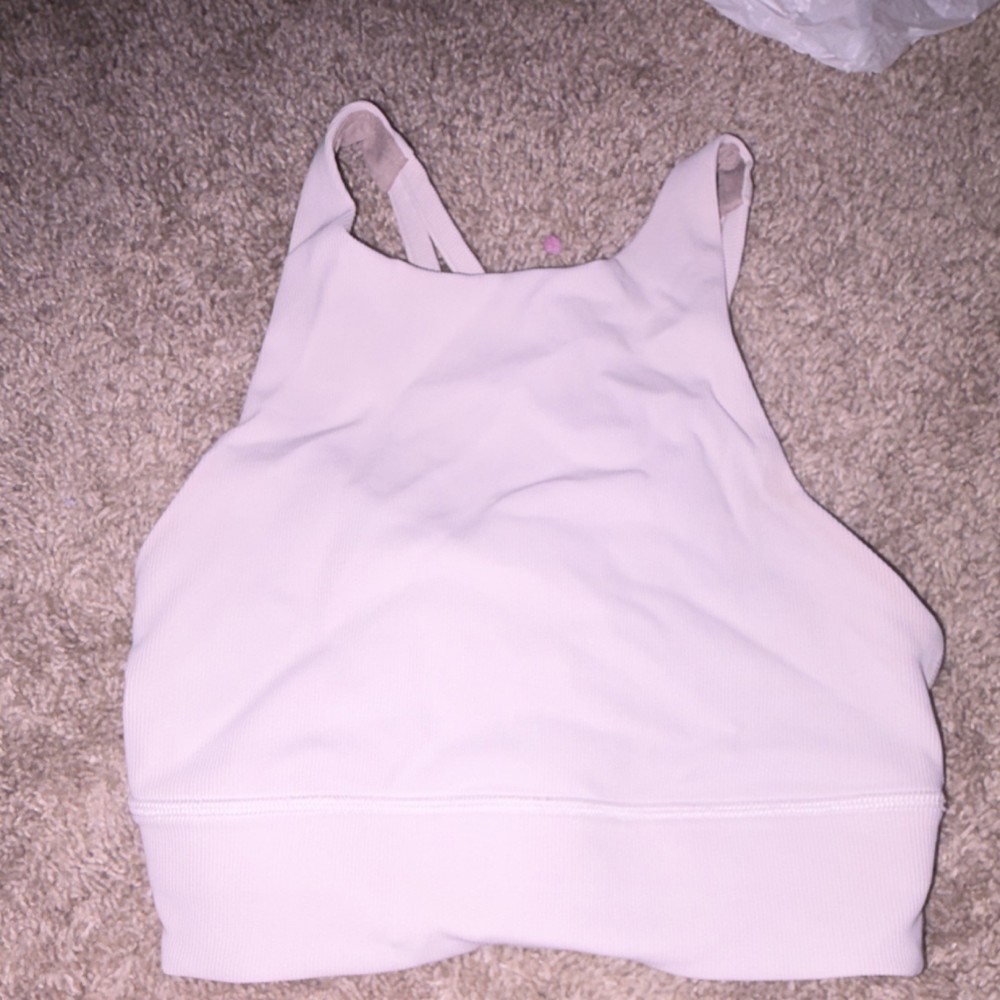 lululemon athletica Pink Solid Crossback Strappy Sports Bra Wireless S/A
