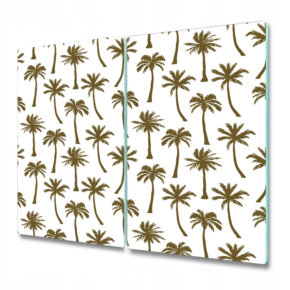 Glass Chopping Cutting Board Worktop Saver Palm roll Tropical Minimal 2x30x52