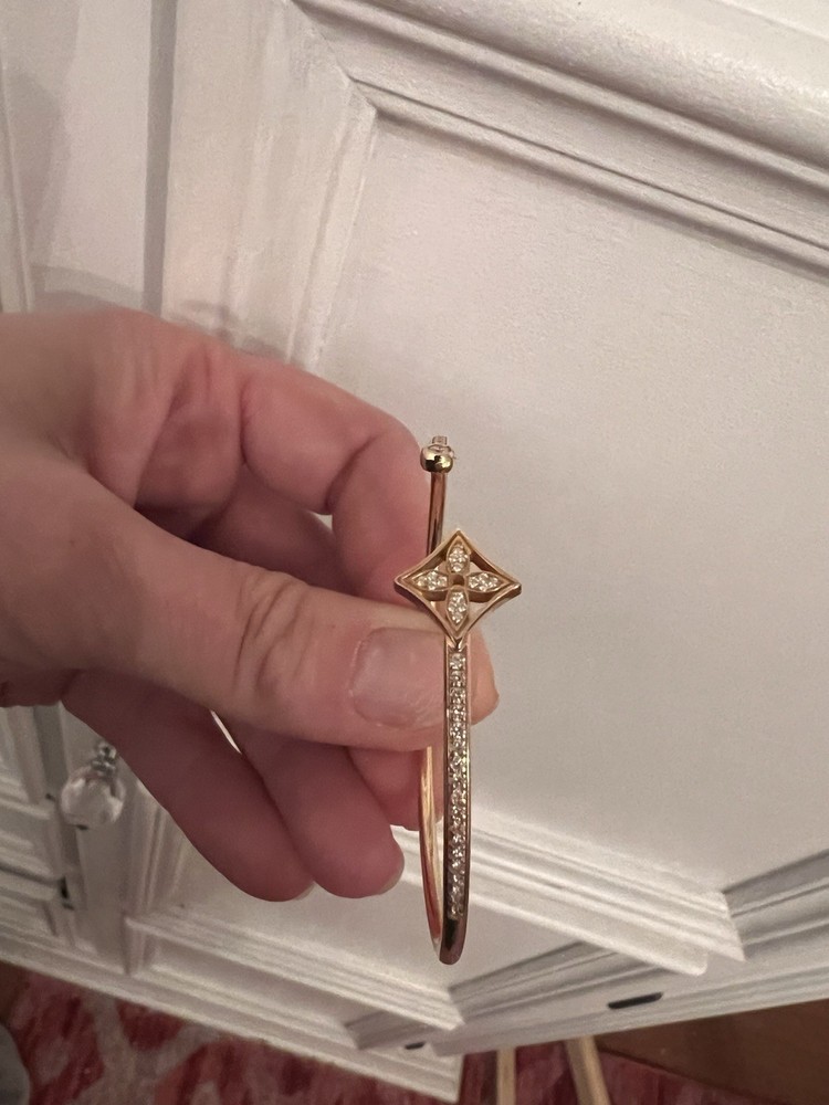 LOUIS VUITTON LV Idylle Blossom Twist Bracelet Q95529 Diamond 18K Yellow Gold