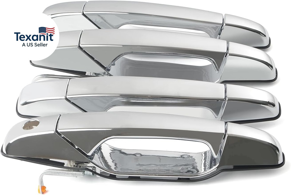 4 PCS Exterior Chrome Door Handle Front Rear Driver Passenger Compatible with 20