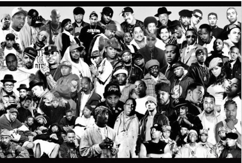 664493 Rapper Collage Black & White Photo Wall Print Poster