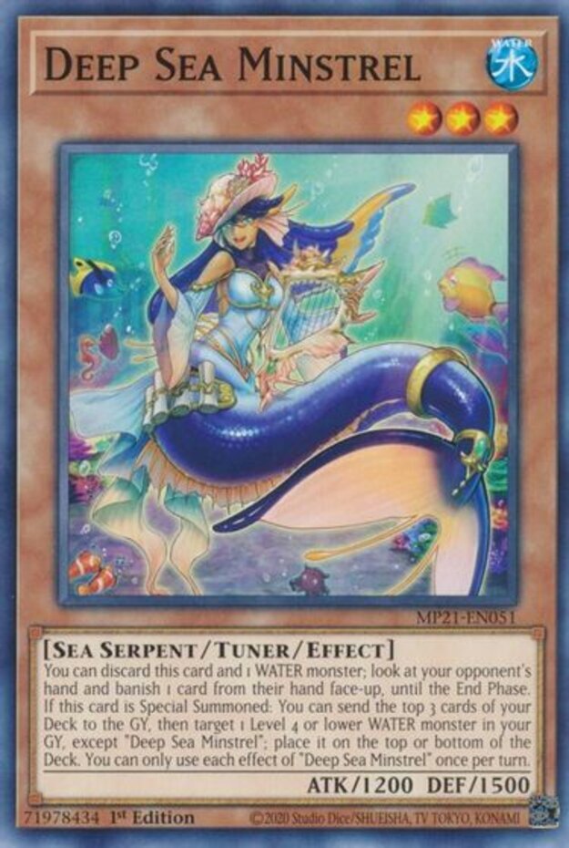 Yugioh! Deep Sea Minstrel - MP21-EN051 - Common - 1st Edition Near Mint, English