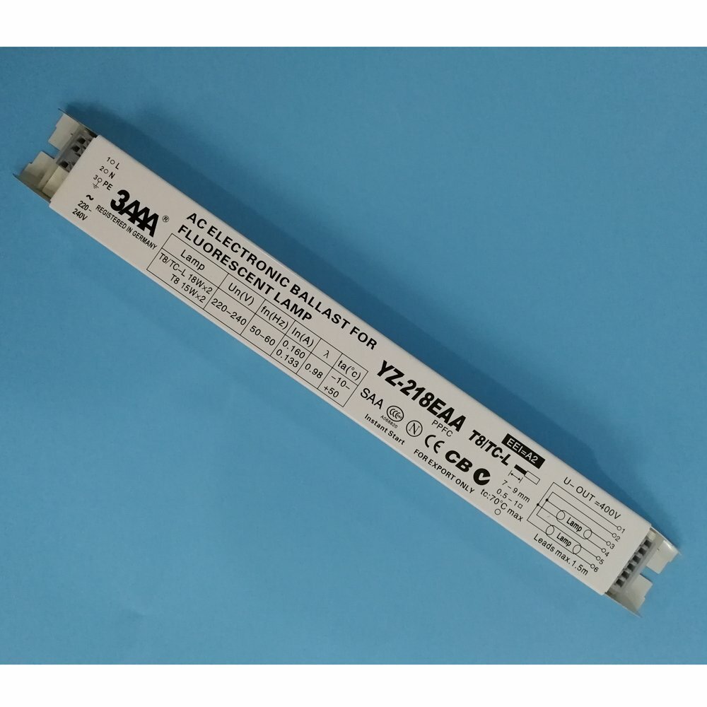3AAA YZ-218EAA T8/TC-L 2X18W Electronic Lighting Ballasts for Fluorescent Lamp