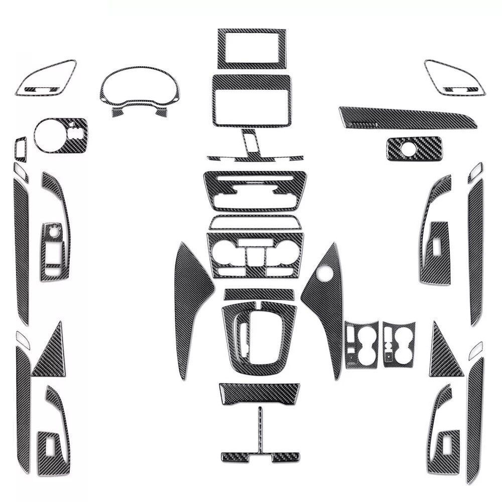 60Pcs Real Carbon Fiber Set Full Interior Trim Cover SetFor Audi Q3 8U 2015-18
