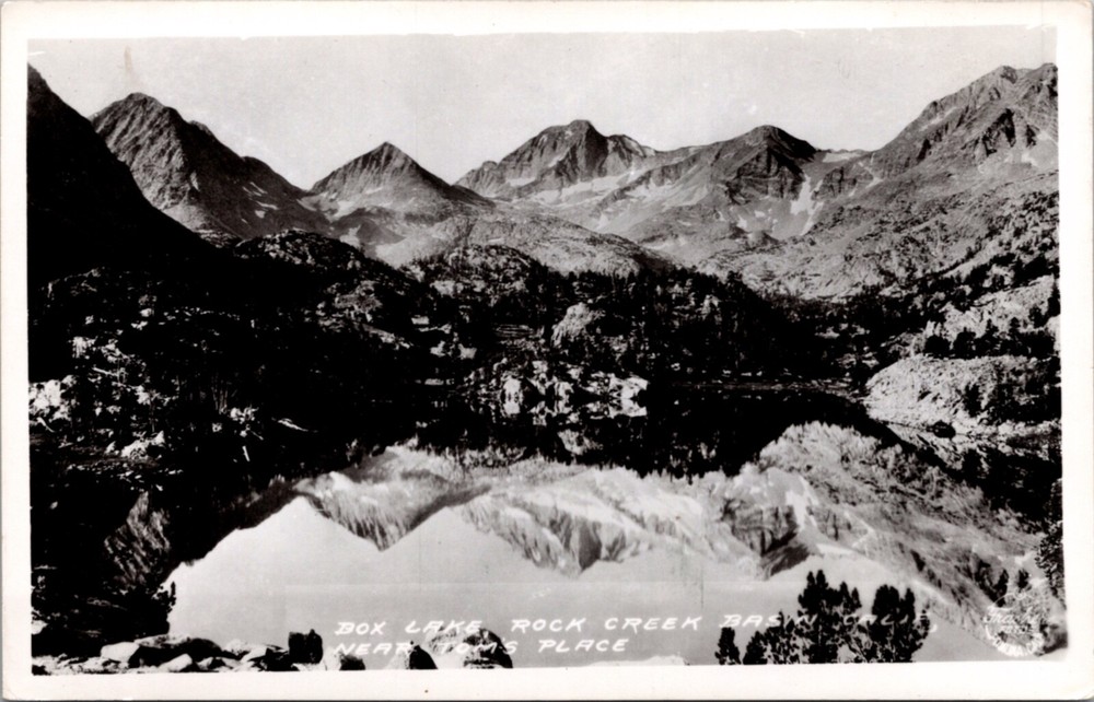 Frashers Fotos RPPC Box Lake Rock Creek Basin California near Tom's Place
