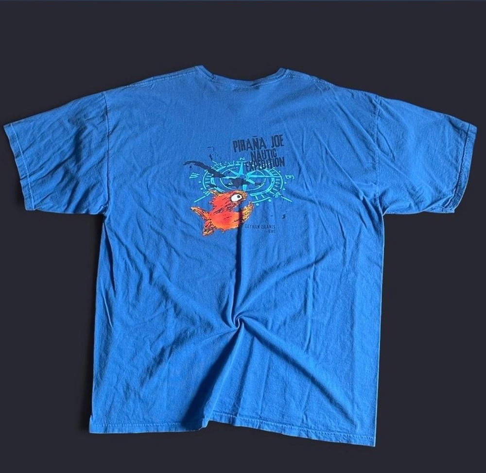 Pirana Joe T Shirt Men’s XXL Cayman Islands Blue 2XL
