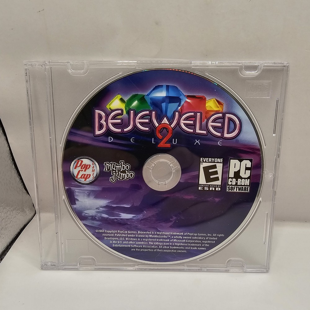 2004 Bejeweled 2 Deluxe PC CD-ROM Pop Cap Games. Disc Only.
