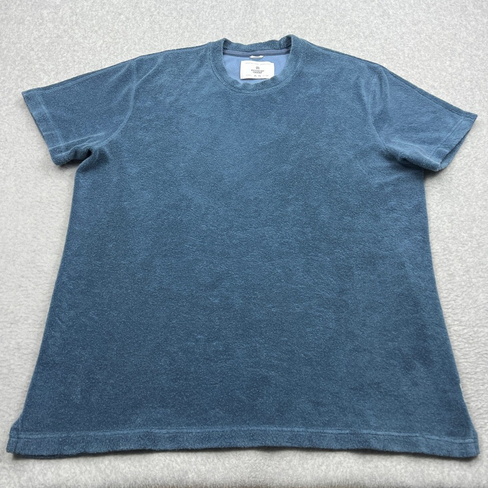 Reigning Champ T-Shirt Men's XL Blue Terry Cloth Short Sleeve Crewneck Canada