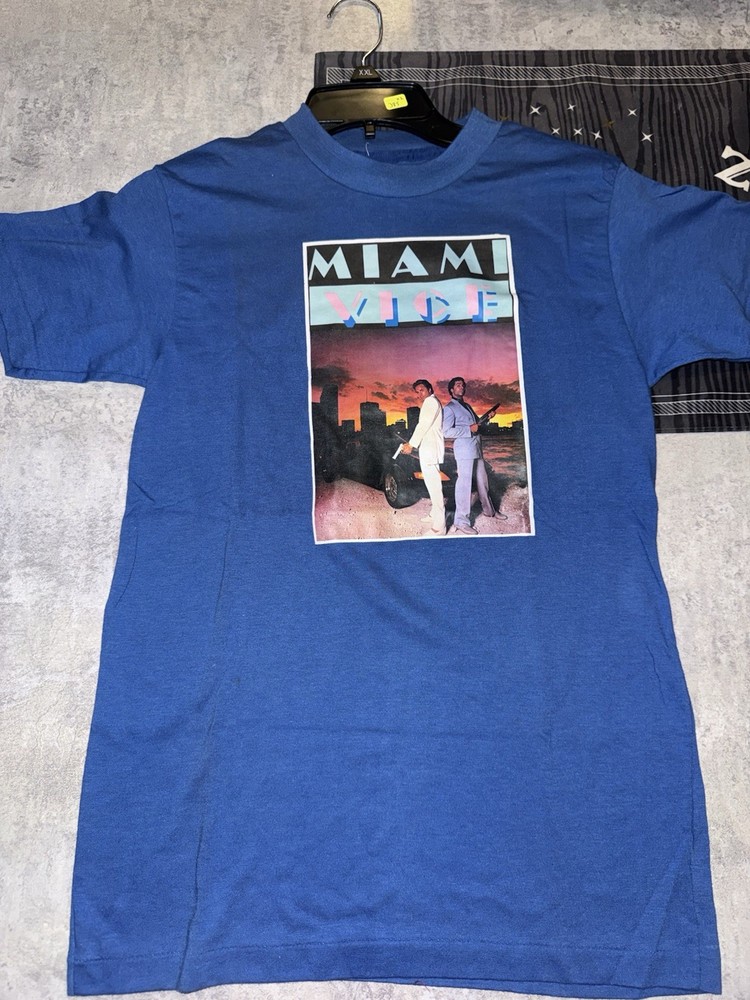 True Vintage 80s Original Miami Vice TV Show Promo Tee T Shirt Medium Obscure