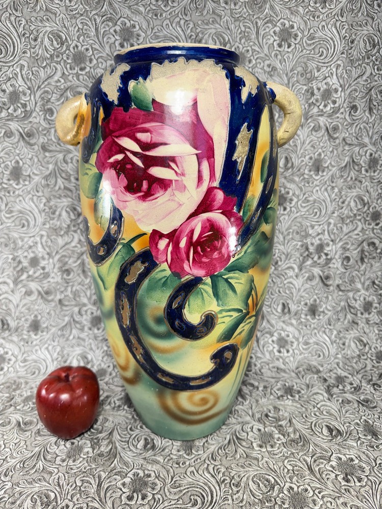 Antique Vase Earthenware Art Pottery Urn HUGE 16