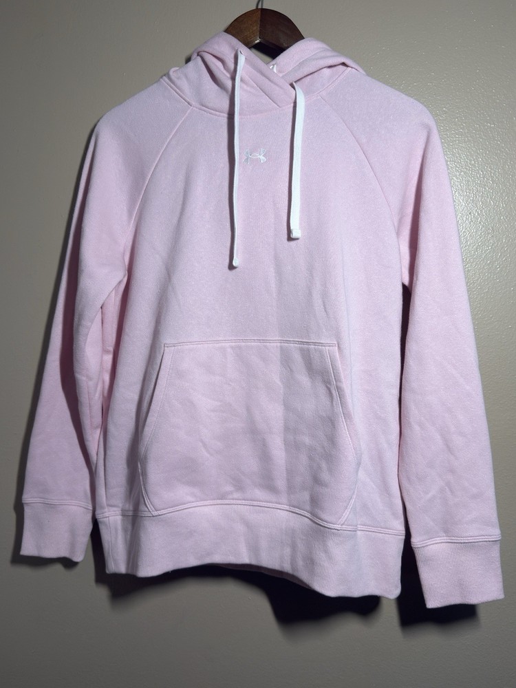 Under Armour Women’s Light Pink Fleece Lined Hoodie Size Small Loose Fit