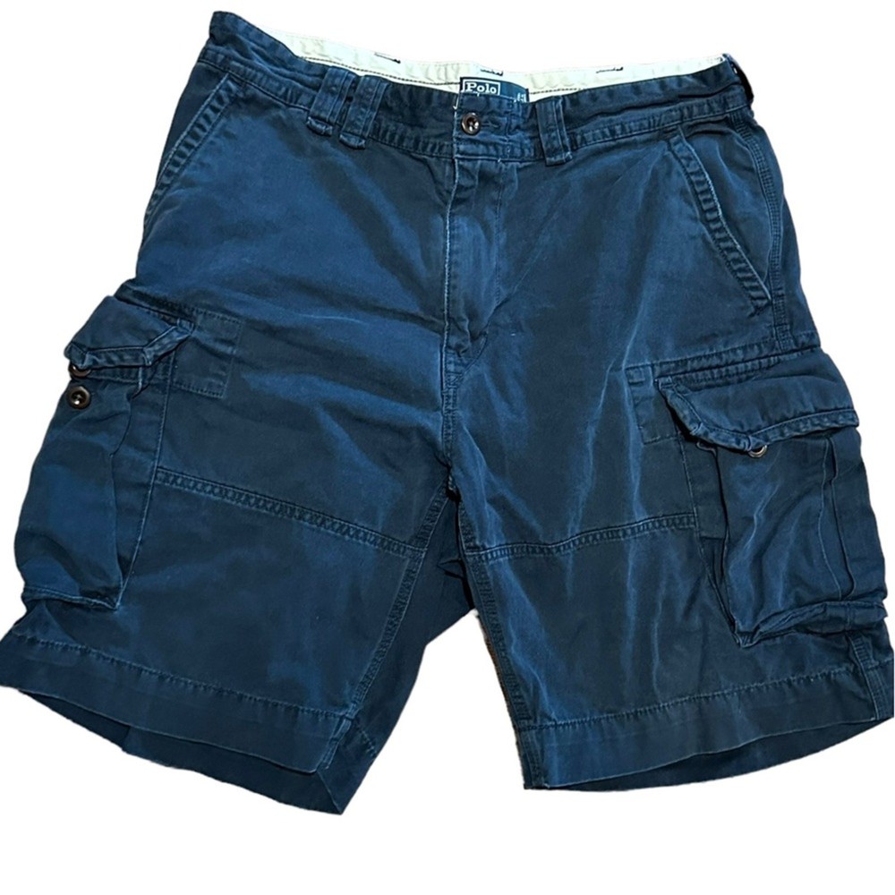 Polo Ralph Lauren Navy Blue 100% Cotton Cargo Shorts in a Mens Size 34