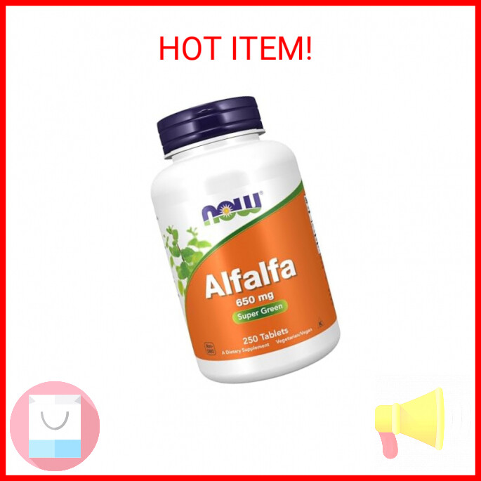 NOW Foods Supplements, Alfalfa 650 mg source of Vitamin K, Green Superfoods, 250