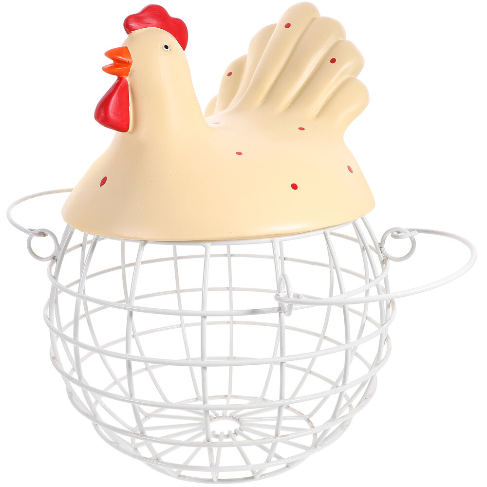 Metal Wire Basket Bread Storage Basket Fruit Stand Ceramic Egg Storage Basket
