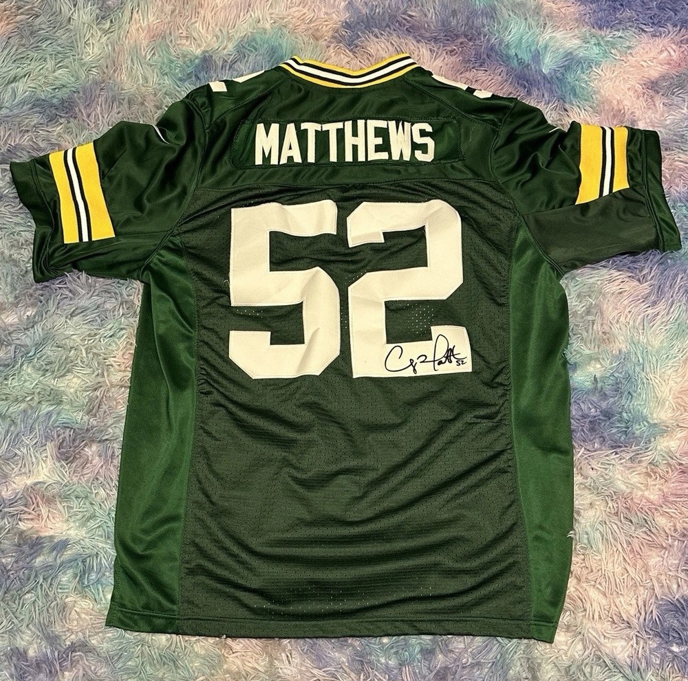 Nike Green Bay Packers Clay Matthews Mesh NFL Jersey Men's 44 Home Team