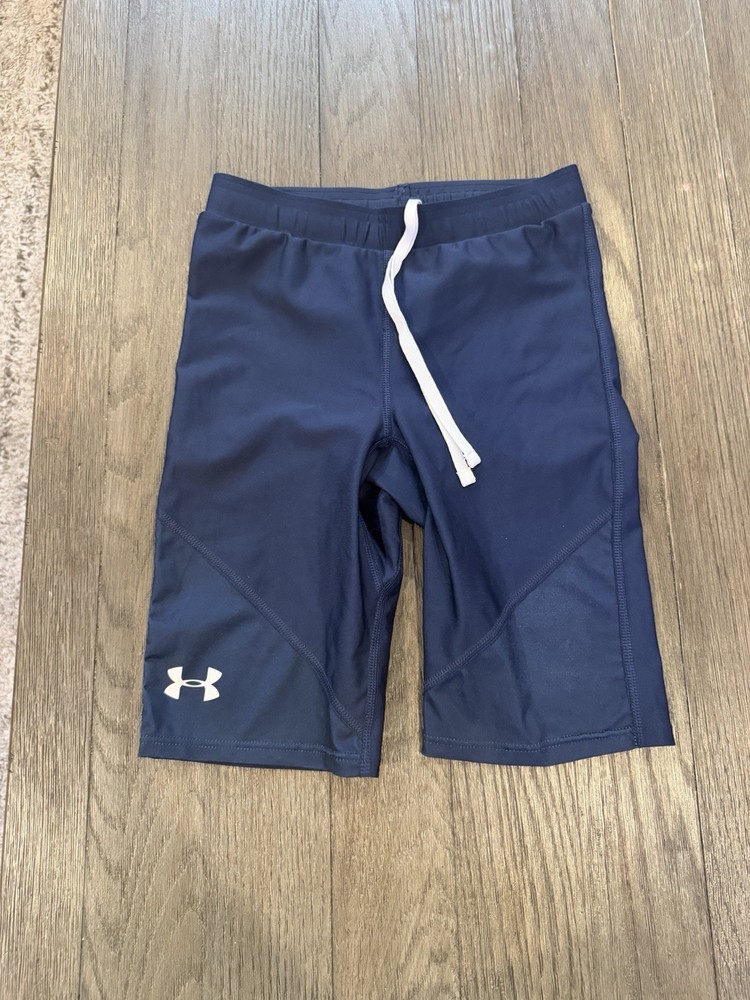 Men’s Under Armour  Spandex Half Tights Compression Shorts Blue Medium