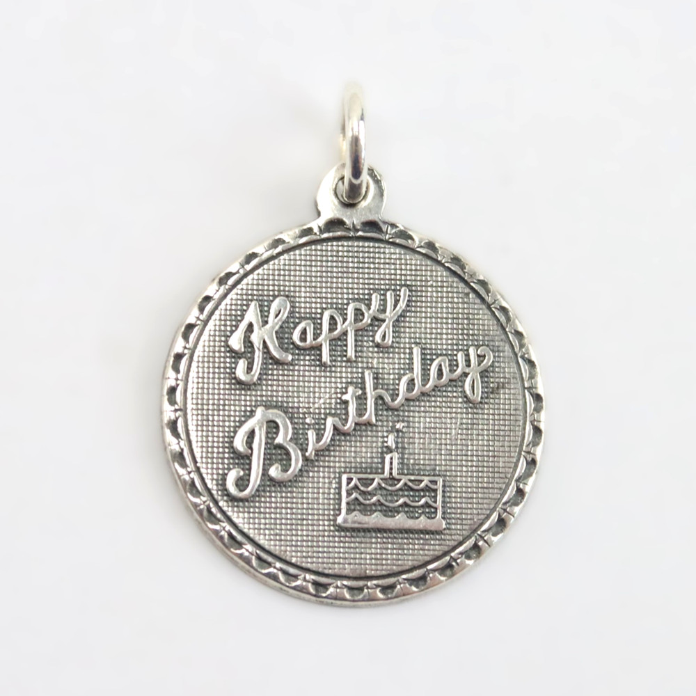 Vintage Sterling Silver HAPPY BIRTHDAY CAKE CHARM