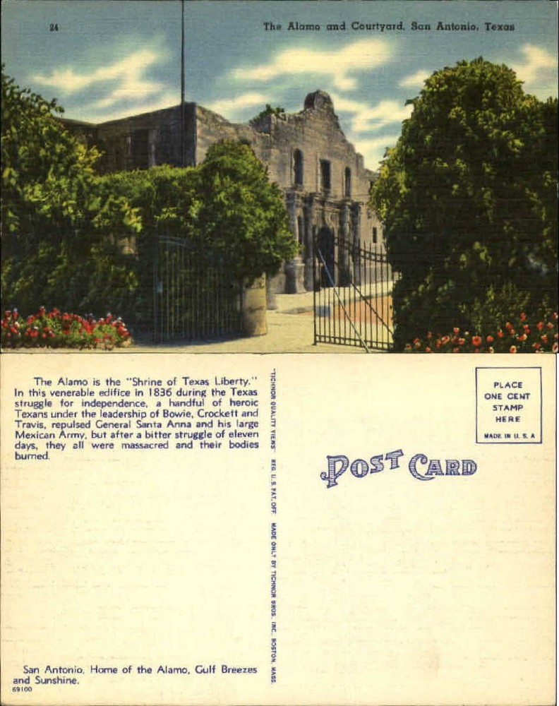 Alamo and Courtyard San Antonio Texas TX 1040s