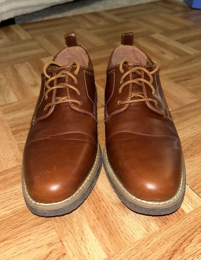 Deer Stags Zander Brown Oxford Lace Up Memory Foam Men's Casual Shoes 6M